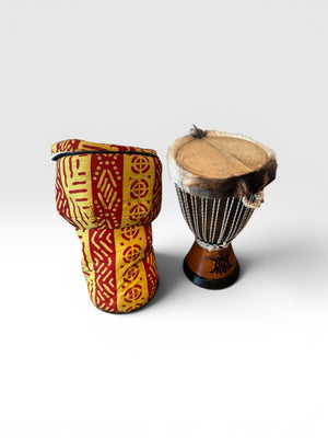 Professional West African Djembe Hand Carved Baobab Tree Drum With Case