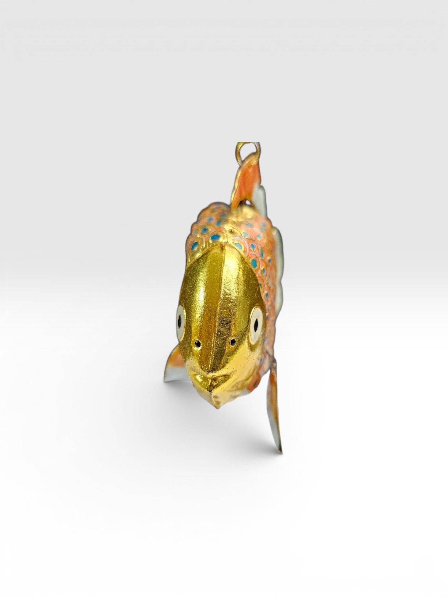 Vintage Articulated Cloisonné Enamel Koi Fish Figurine Large Five Inch