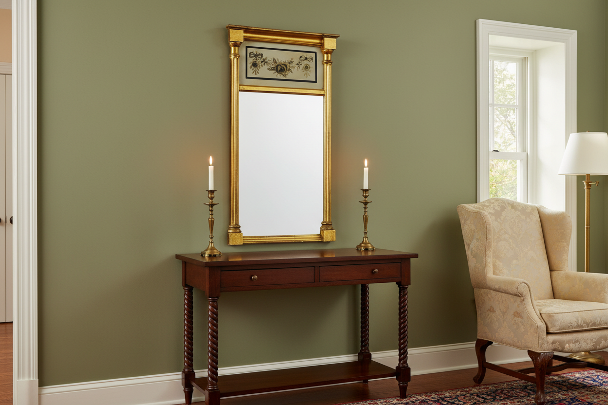 American Federal Giltwood Mirror in Home Setting