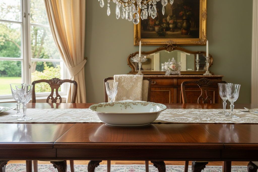 Antique Elite Works Limoges Serving Bowl in Home Setting