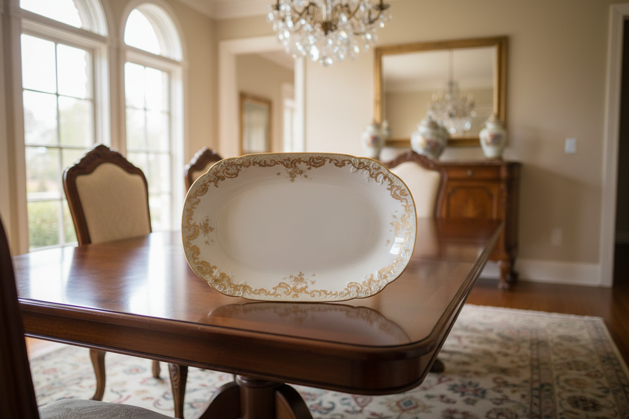 Antique Elite Works Limoges Serving Platter in Home Setting