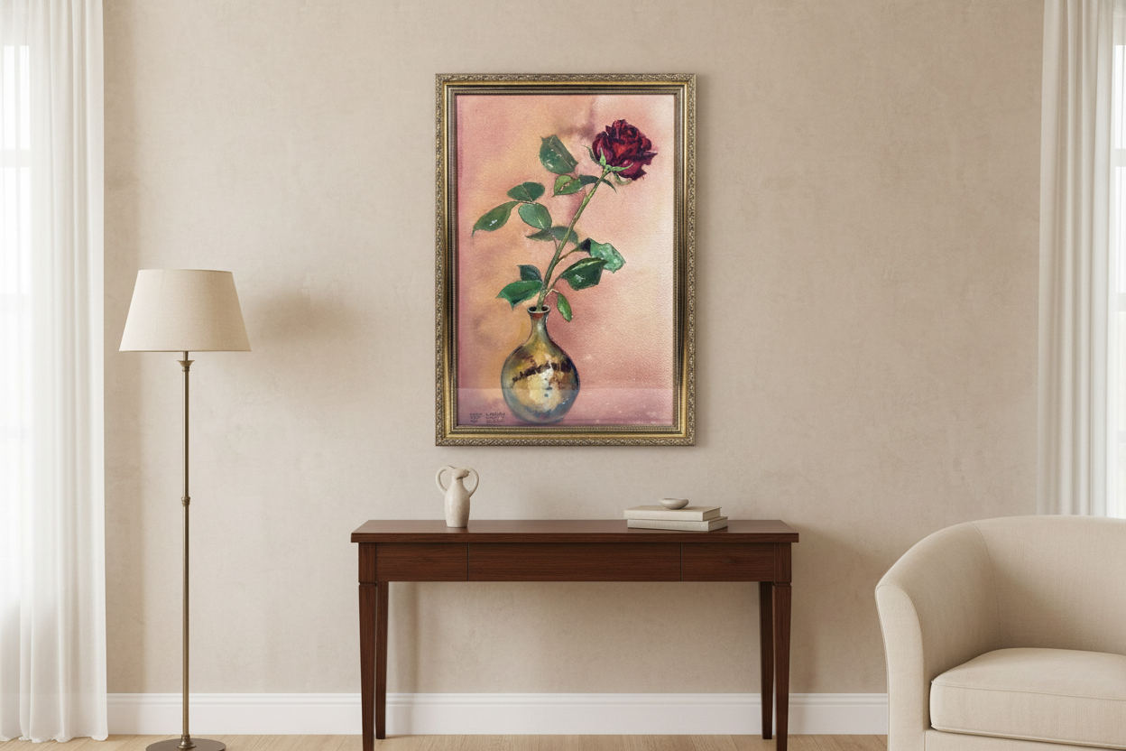 Complete Steve LeBailly Single Rose Watercolor