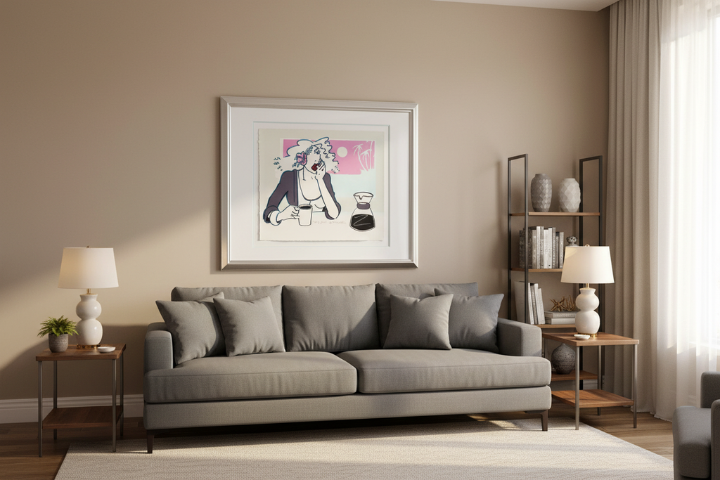 Cup of Joe II Serigraph in Home Setting