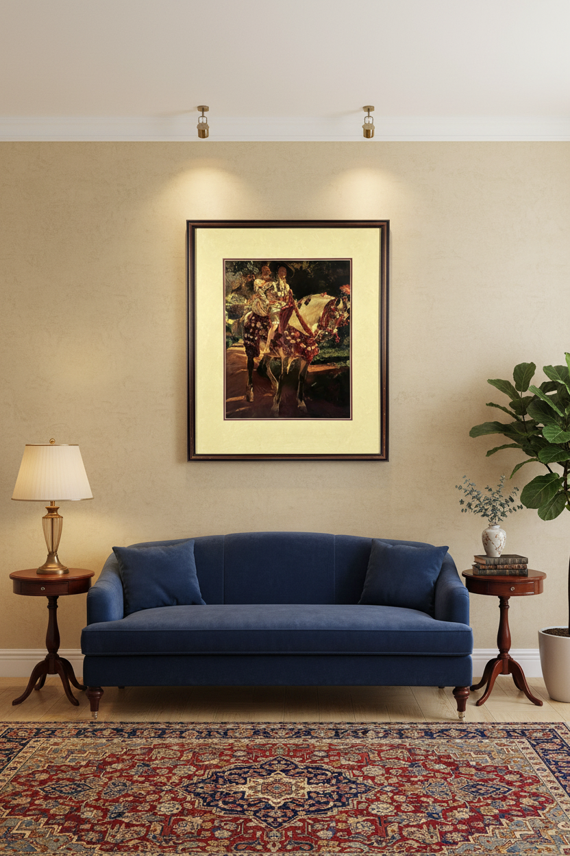 "Elena and Maria" framed print in home setting