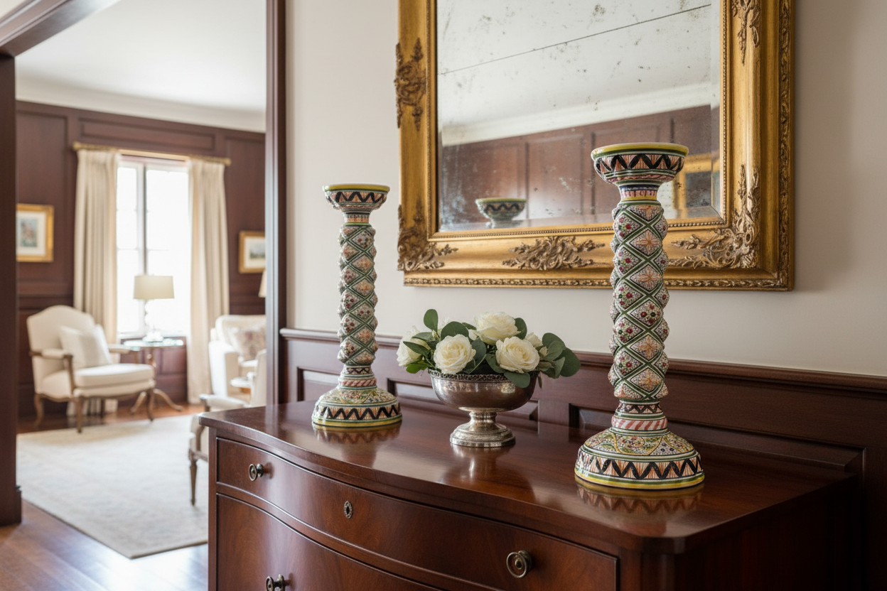 Estrela de Conimbriga Candlesticks in Home Setting