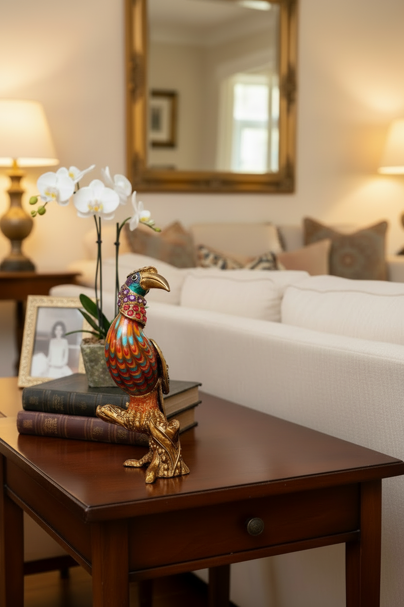 Fitz and Floyd Jeweled Cleopatra Bird Figurine - Single Bird