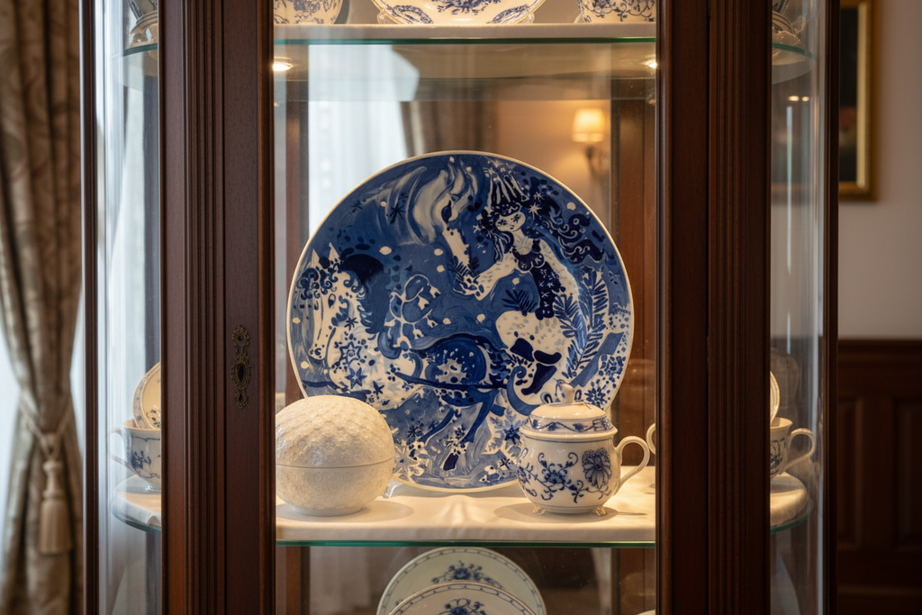 German Meissen Porcelain Trio in Home Setting