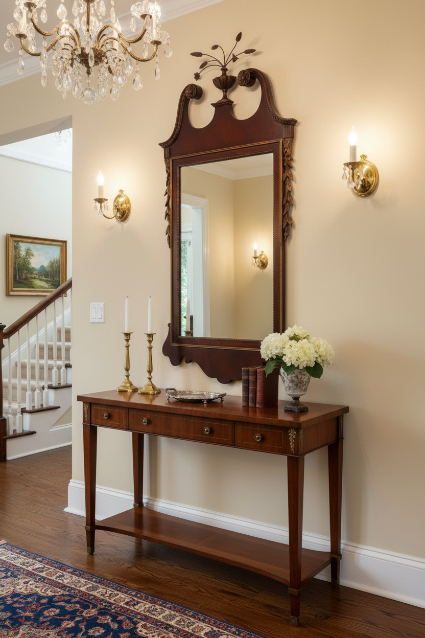 Grand Federal Style Hall Mirror