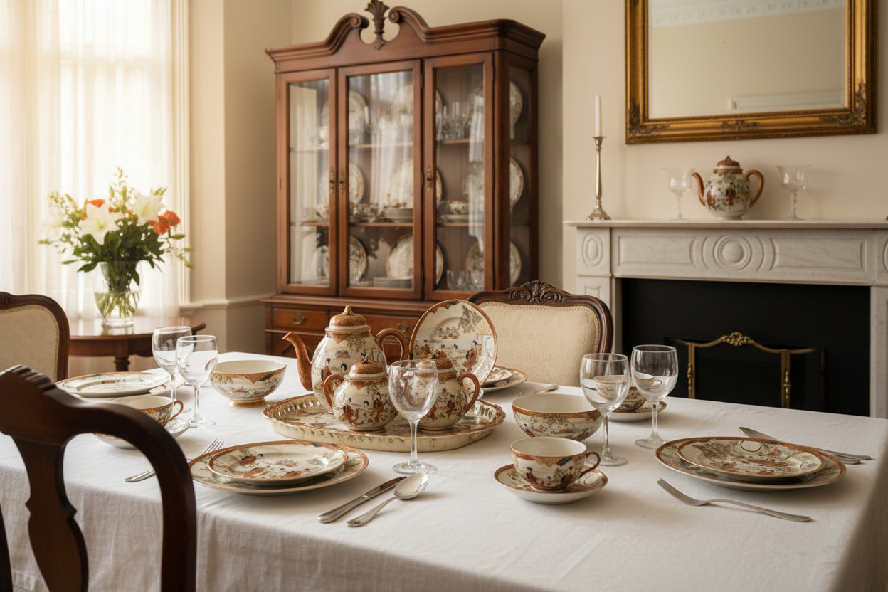 Kutani Porcelain Set in Home