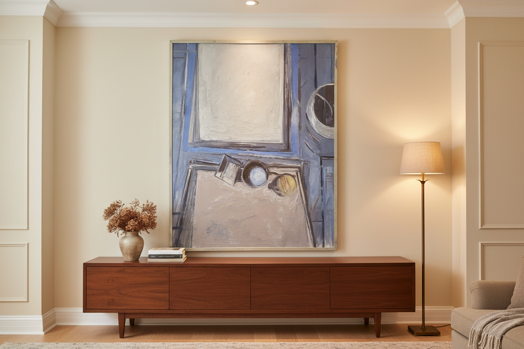 Large 1967 Paul Havas Oil on Canvas - Emphasizing 42" x 54" Scale