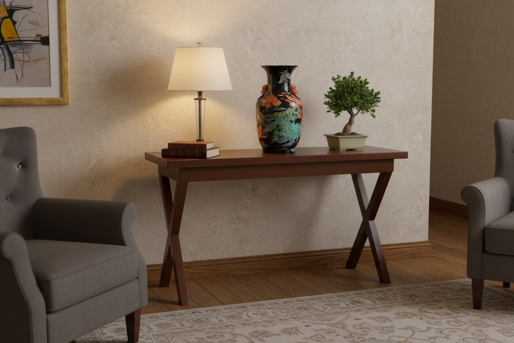 Mid-Century Chinese Famille Noire Baluster Vase in a Home Setting