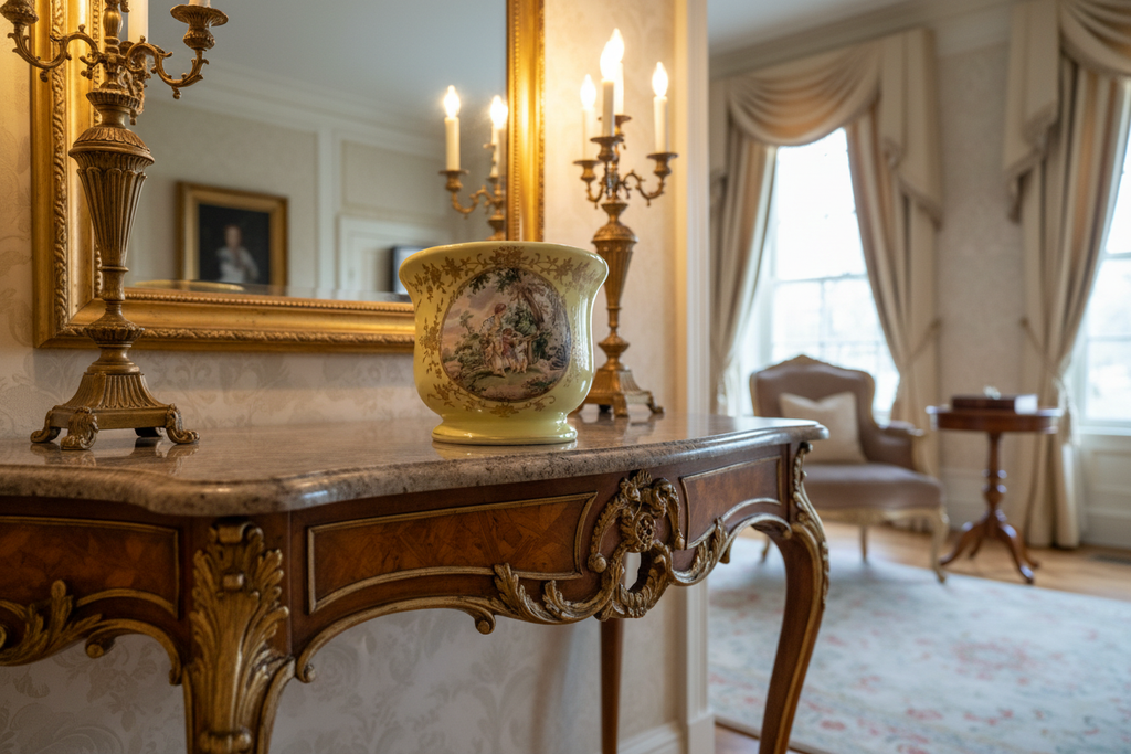Neoclassical Cachepot 7"x5" in Home Setting