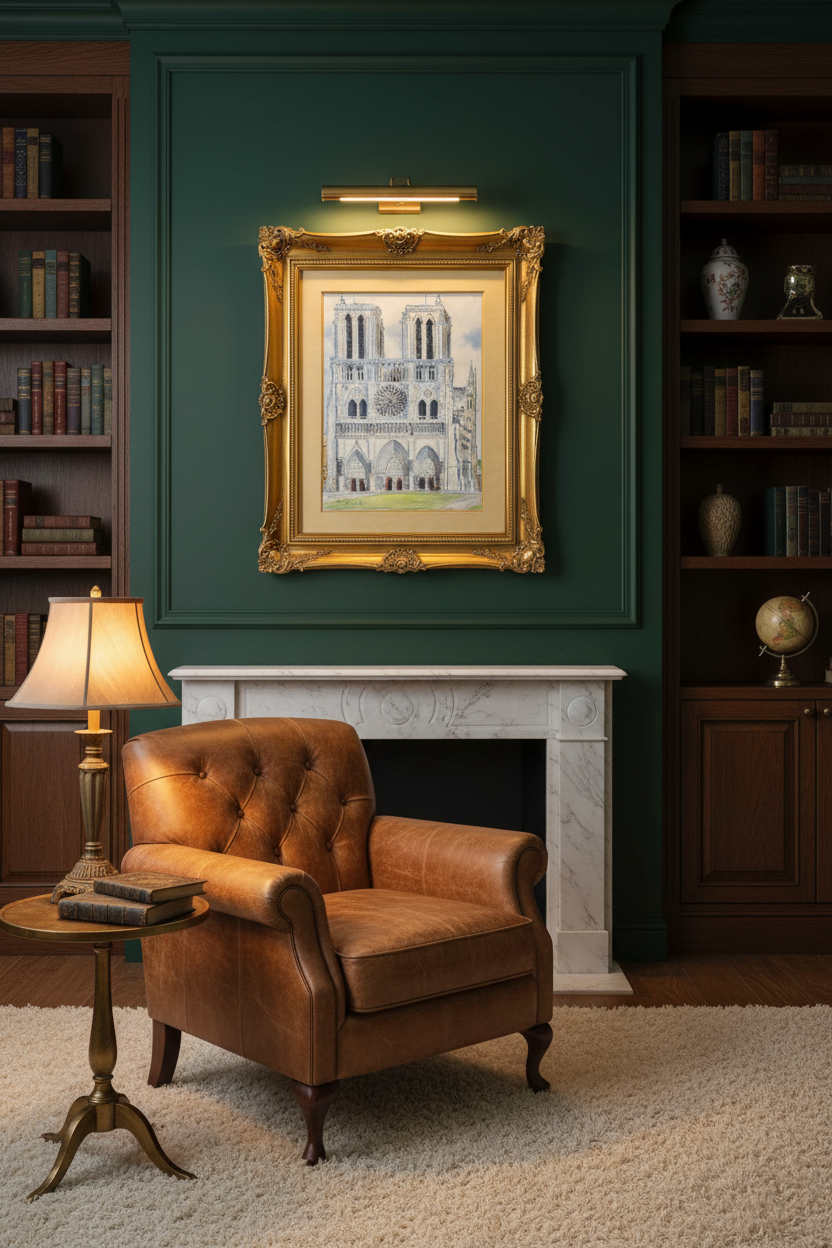 Steve LeBailly Notre-Dame Artwork in Home Setting