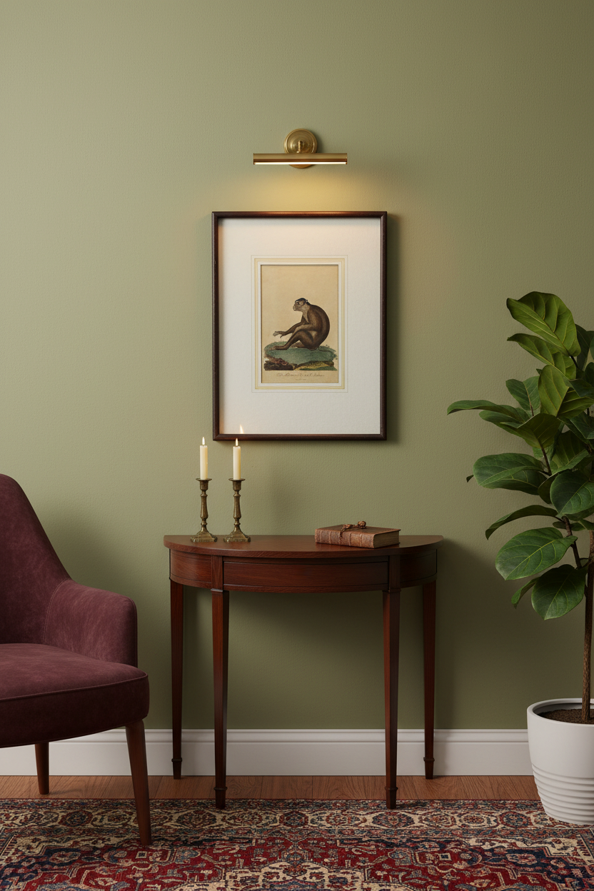 The Maimon engraving framed in home setting