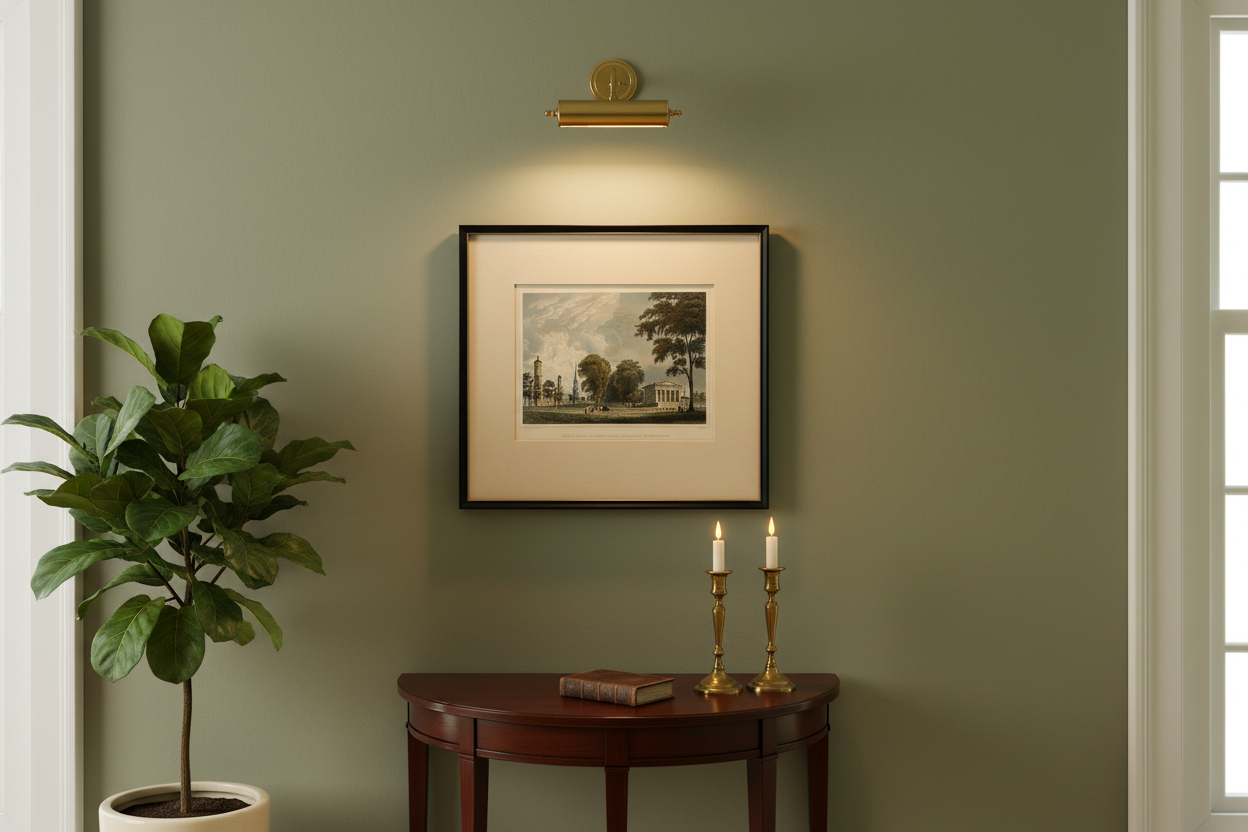 Yale College engraving framed in home setting